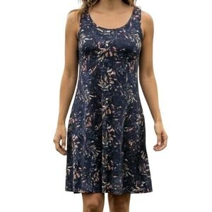 Freedom Trail Kyodan Navy Floral Athletic Dress Criss Cross Back Womens XL